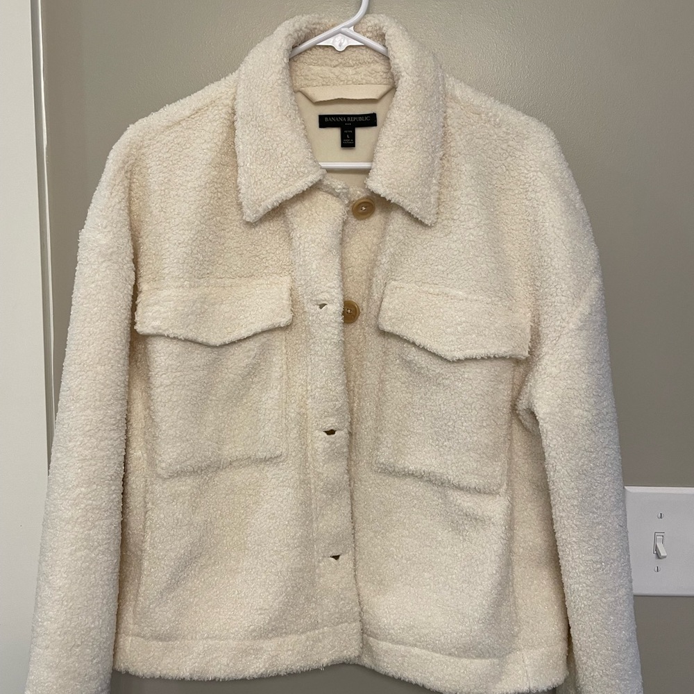 Banana Republic Teddy Jacket Size L petite